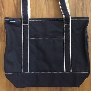 Navy and cream tote bag